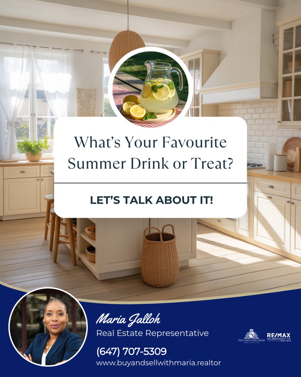 Nothing says summer like an icy drink or sweet treat in hand! 🍦☀️

What’s your go-to summer sip or snack?

#localeats #realtorlife #lovewhereyoulive #summerfavourites