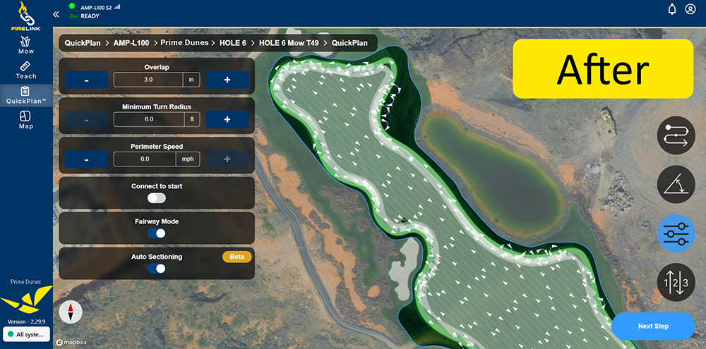 FireFlyAuto's tweet image. New in QuickPlan™: Auto Sectioning 🌱
✅ Fewer redundant passes
✅ Faster mowing times
✅ Healthier turf
Learn how to turn it on + see tutorial videos here: fireflyautomatix.com/auto-sectionin…

#GolfTech #TurfManagement #AutonomousMowing