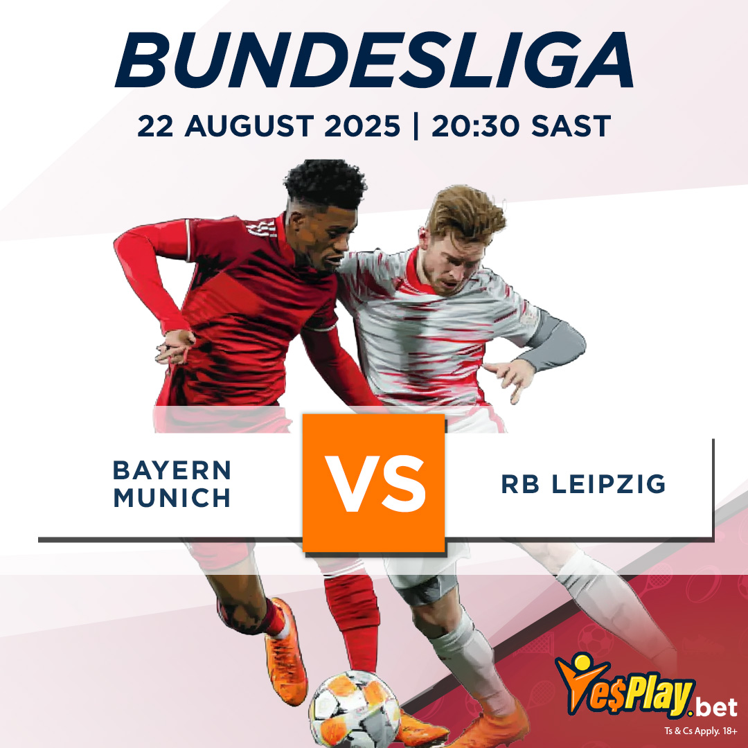 YesPlaySA's tweet photo. Bundesliga 2025/26 kicks off NOW 😎
Bayern Munich 🇩🇪 vs 🇩🇪 RB Leipzig – a great match for a great start to the new season💥
Watch it live and bet in real time with YesPlay: https://t.co/XPQ0mIy9Ru
#Bundesliga #fcbleg