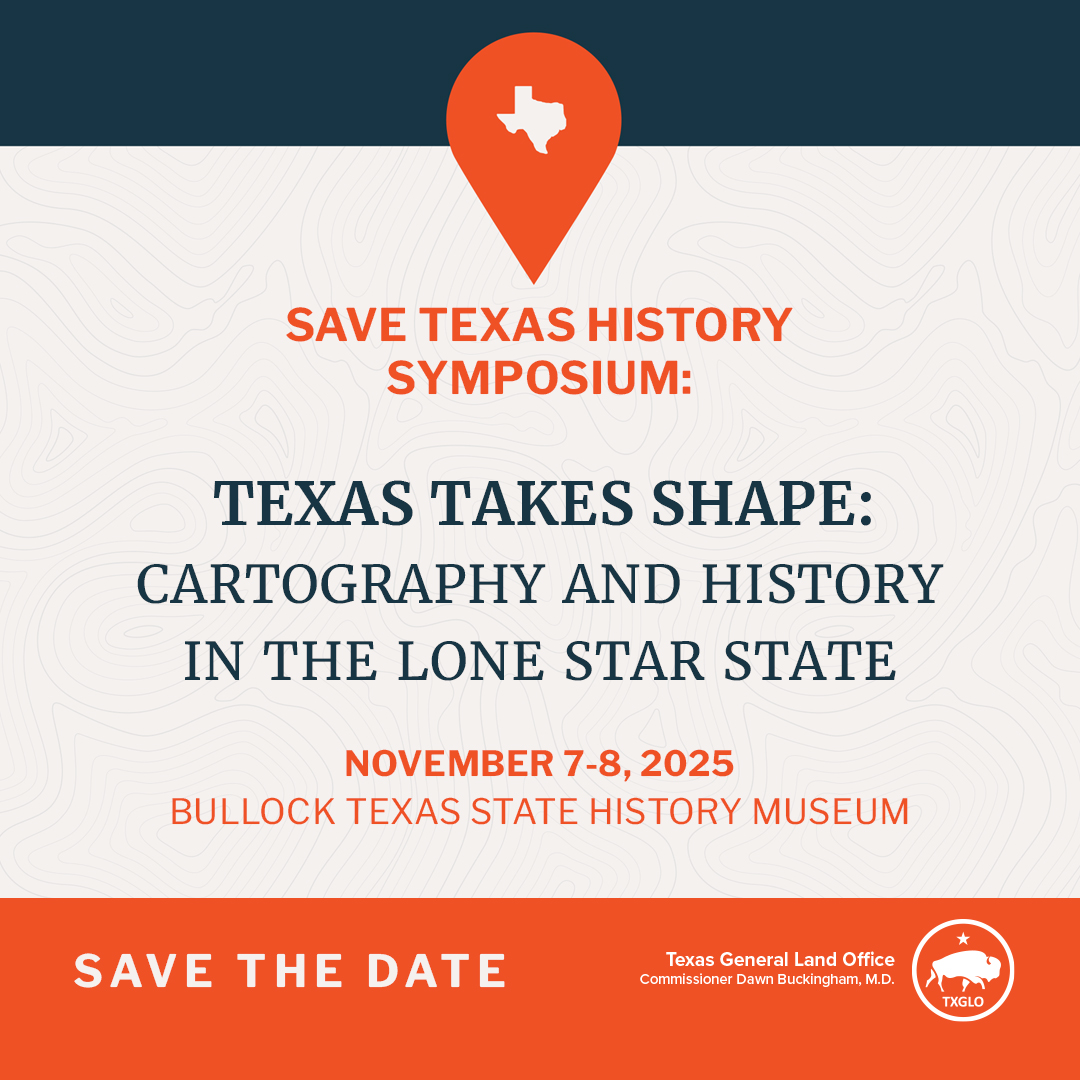 Texas General Land Office (@txglo) on Twitter photo Join <a href="/SaveTXHistory/">Save Texas History</a> and the Texas General Land Office on Nov. 7-8 for the 2025 Save Texas History Symposium!
We're hosting this year's symposium at the Bullock Texas State History Museum in Austin.
Our theme will be "Texas Takes Shape: Cartography and History in the Lone Star Join <a href="/SaveTXHistory/">Save Texas History</a> and the Texas General Land Office on Nov. 7-8 for the 2025 Save Texas History Symposium!
We're hosting this year's symposium at the Bullock Texas State History Museum in Austin.
Our theme will be "Texas Takes Shape: Cartography and History in the Lone Star