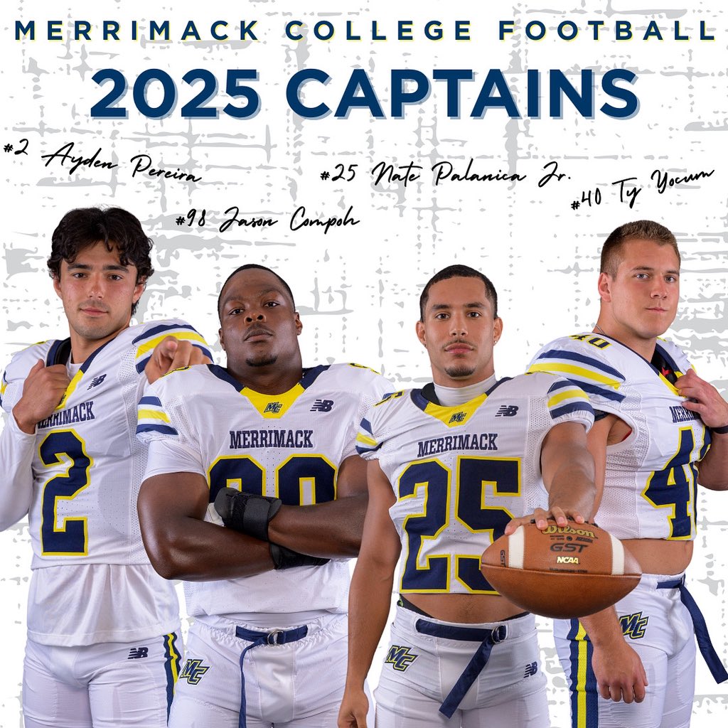 Merrimack Football (@merrimack_fb) on Twitter photo Our four leaders this season! 
Next Saturday can’t get here soon enough! 
#GoMack // #STRAIN // #FAST Our four leaders this season! 
Next Saturday can’t get here soon enough! 
#GoMack // #STRAIN // #FAST