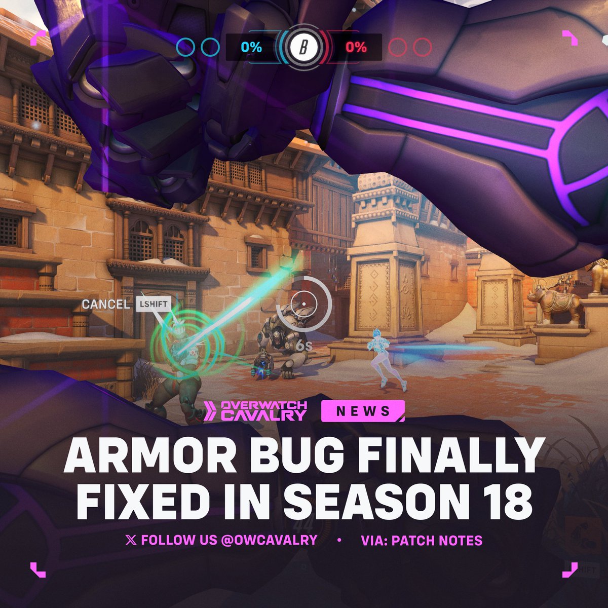 OWCavalry's tweet image. Armor Bug Fixed in #Overwatch2 👾

Since Season 16, a notable bug has altered how damage reduction and armor interact. A fix coming with Season 18 will indirectly nerf Ramattra and Hazard.