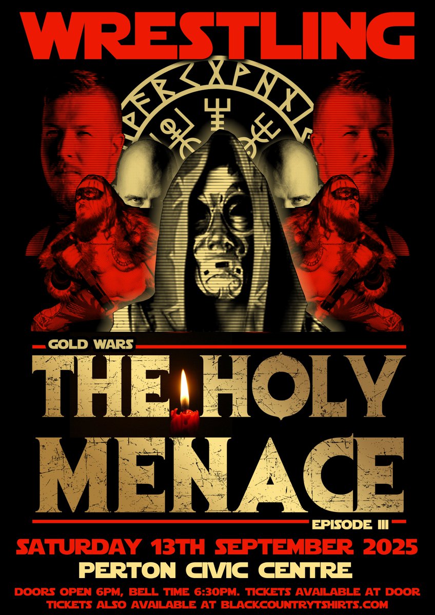 UK_TTW's tweet photo. Top Turnbuckle Wrestling presents - The Holey Menace
Saturday 13th September - Perton Civic Centre - Doors open 6pm https://t.co/vgpoFjw52Z