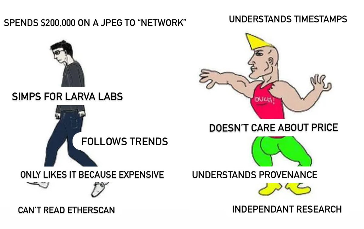 THE VIRGIN V2 CRYPTOPUNK REPLICA SOCIAL CONSENSUS BUYER VS THE CHAD ORIGINAL PROVENANCE ENJOYER