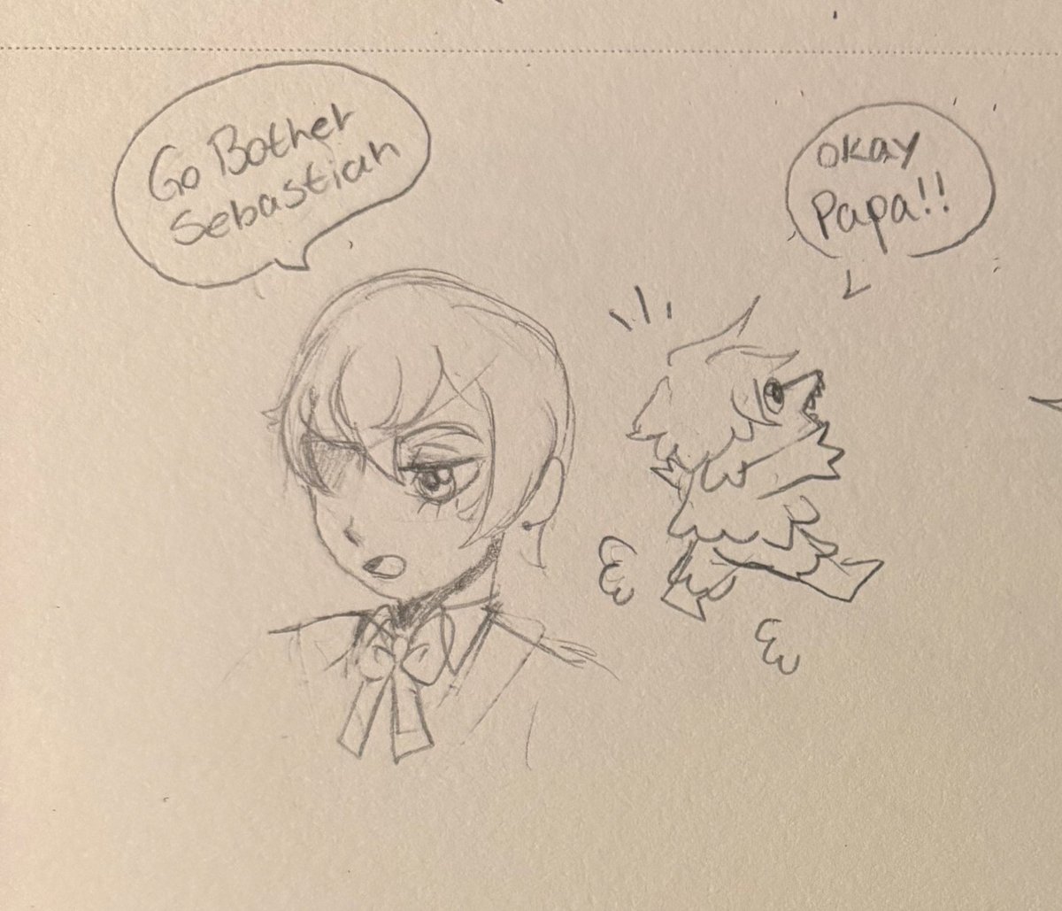 ZayneMesony's tweet photo. Hey ya’ll, I haven’t posted anything in a minute. So, I thought I would share my SbCl (really ClSb, not explicitly tho) monster child. 

This all started as a joke, and then I started doing late night doodles for @listen9669 

Anyway, this is Hubert Sirius Michaelis-Phantomhive. https://t.co/rQM7HhO1ie