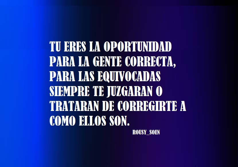 Insisto... No somos monedita de oro para caerle bien a todos. La persona correcta te amará, la persona correcta te respetara. No toda la gente esta lista para escuchar lo que dices, Elige bien a tu compañía. Saludos a <a href="/todos/">todos</a> . <a href="/destacar/">ISABEL FERNANDEZ AR</a> .