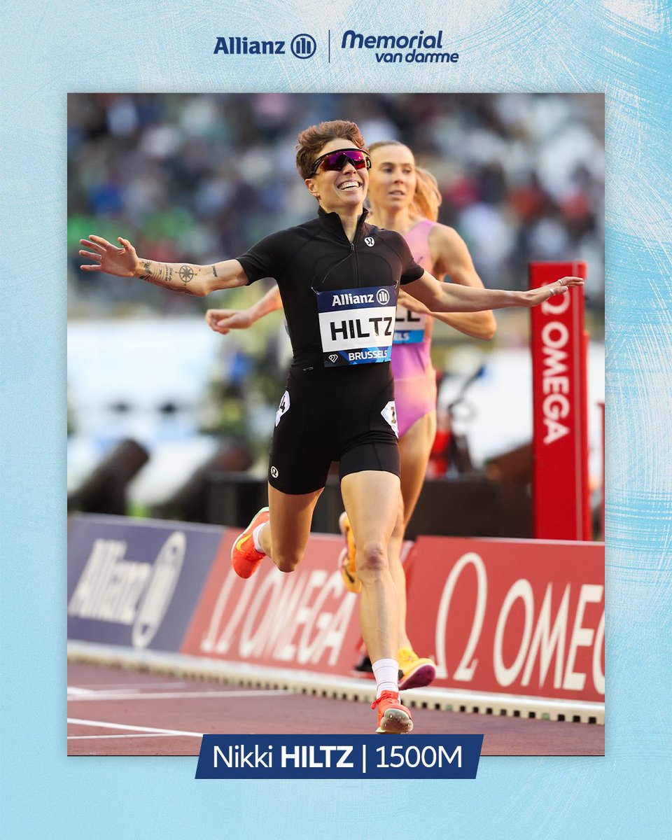 MVDbrussels's tweet image. Nikki Hiltz wins the #BrusselsDL in the Women’s 1500M! 💎🇧🇪 
 #AllianzMemorialvanDamme #GetReadyForTheBest #WandaDiamondLeague