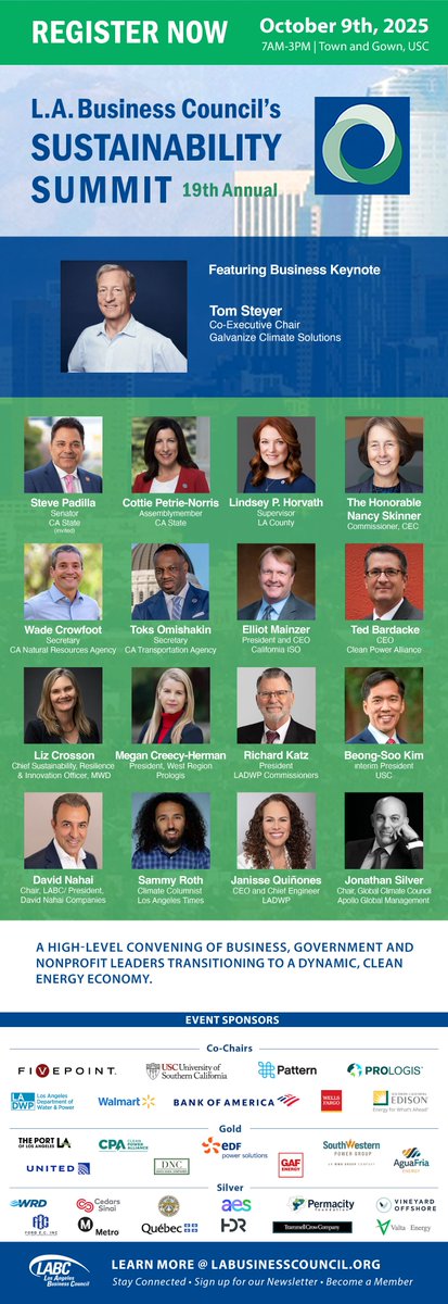 The Clean Coalition is a proud partner organization for the Los Angeles Business Council’s (<a href="/labctweets/">LA Business Council</a>) 19th Annual Sustainability Summit. Register now! 
clean-coalition.org/news/labcs-19t…