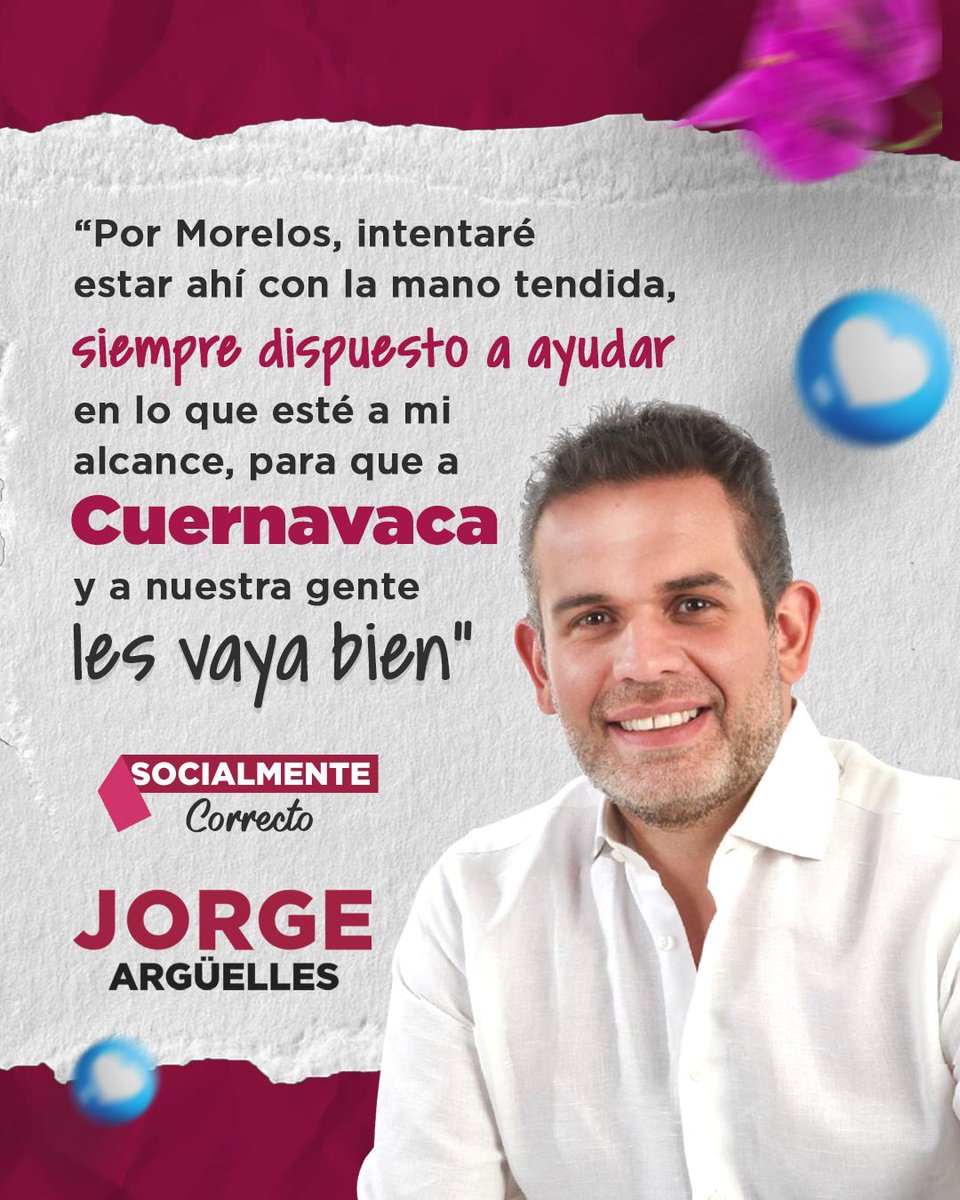 Por Morelos, intentaré estar siempre ahí: con la mano tendida, dispuesto a ayudar en lo que esté a mi alcance. Porque quiero que a Cuernavaca y a nuestra gente les vaya bien.
Eso es lo #SocialmenteCorrecto.