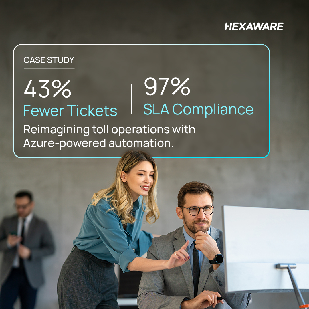 HexawareGlobal's tweet image. Hexaware helped a transportation leader modernize toll and tax operations using #Azure, cutting tickets by 43% and hitting 97% SLA compliance.
Explore how OCR, automation, and scalable platforms drive impact: hexwr.com/4nfeHxp
#AzureInnovation #TransportationTech