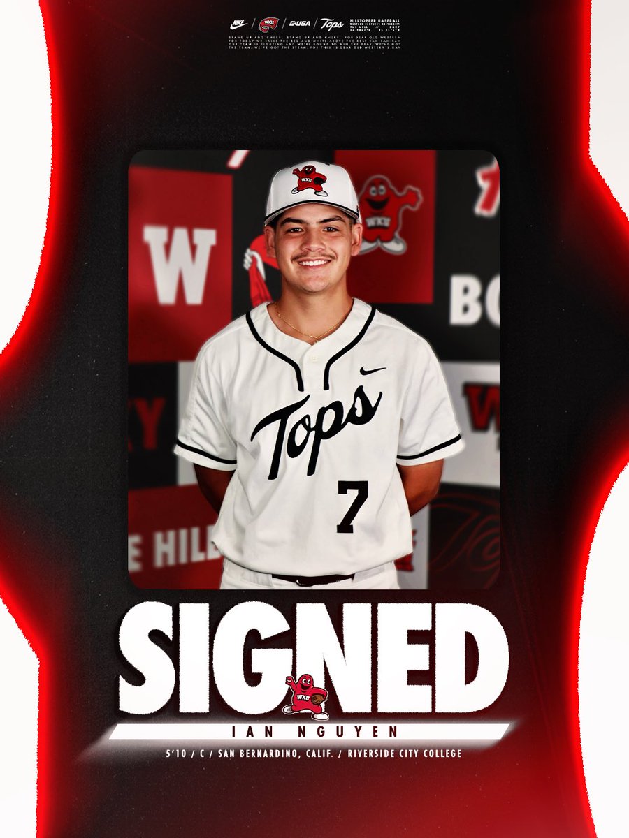 WKU Baseball (@wku_baseball) on Twitter photo Another California native committed to ๐๐๐ ๐๐๐ก๐ก ๐โ๏ธ
Join us in welcoming JUCO signee Ian Nguyen to BGKY
#GoTops | <a href="/Ian7nguyen/">Ian Nguyen</a> Another California native committed to ๐๐๐ ๐๐๐ก๐ก ๐โ๏ธ
Join us in welcoming JUCO signee Ian Nguyen to BGKY
#GoTops | <a href="/Ian7nguyen/">Ian Nguyen</a>