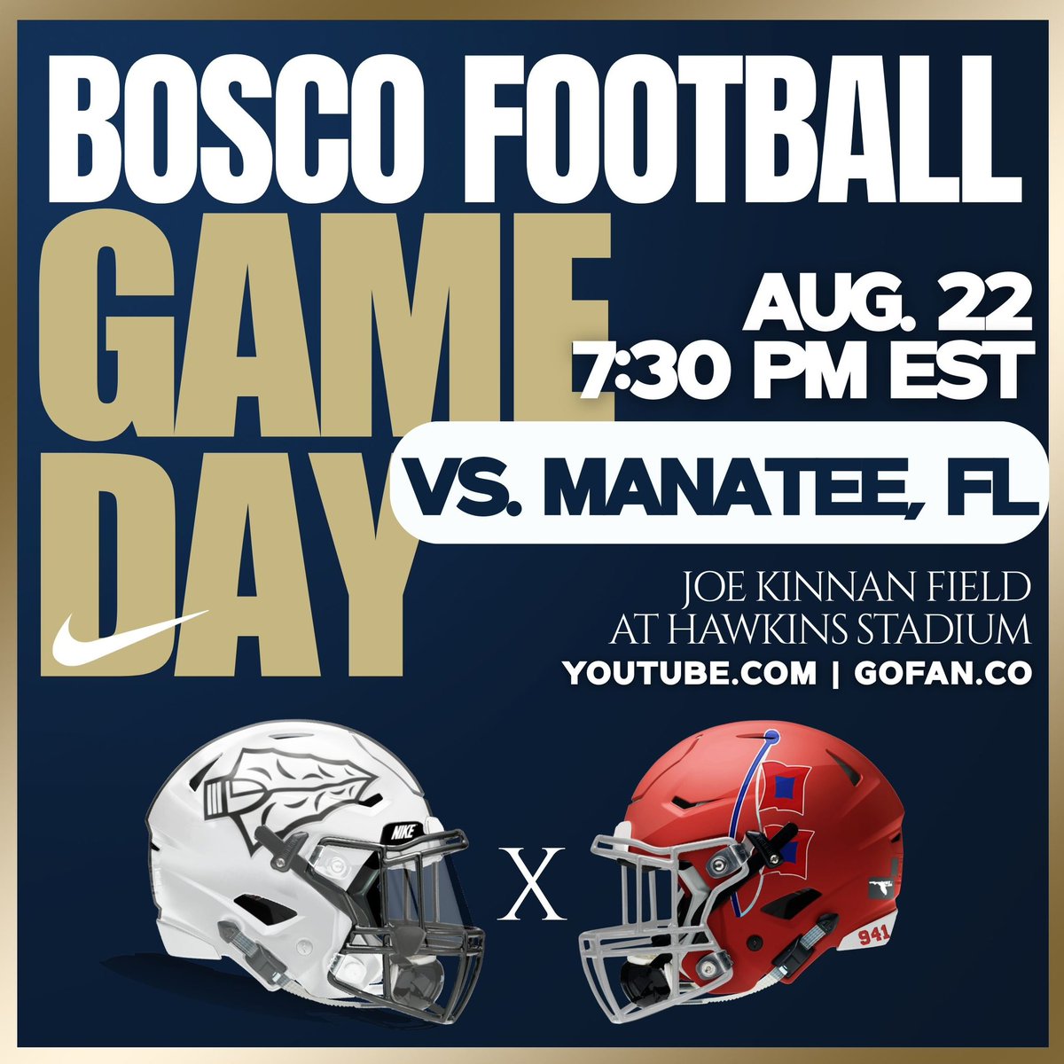 IT’S GAME DAY! Brave Nation…the season begins today!  Catch your Braves in action as we take on the Manatee ‘Canes from Bradenton, FL! Watch the game on YouTube here👉🏽 m.youtube.com/@ManateeFootba… 

2025 is ON!  #DestinationBosco