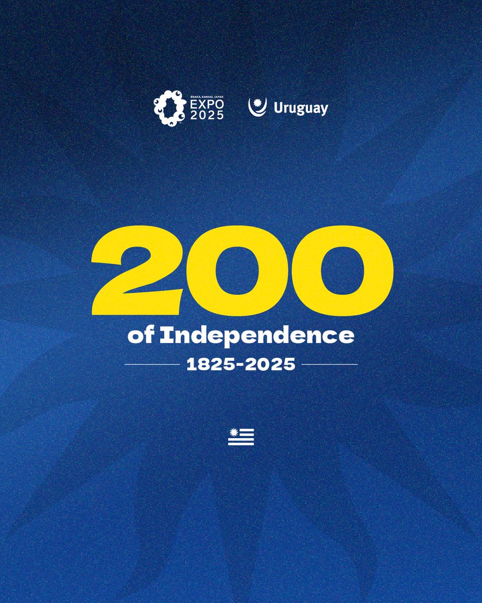 Hoy celebramos los 200 años de la Independencia de Uruguay.​
Un hito que nos invita a honrar nuestra historia, nuestros valores y a proyectar juntos un futuro de unión y libertad.​
 En sintonía con el lema de Expo 2025 Osaka “Diseñando la sociedad del futuro para nuestras vidas”
