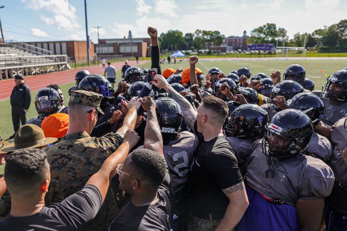 #Marines with Marine Corps Recruiting Command complete a Marine Corps combat fitness test with the Randolph High School football team during Marine Week Boston, Aug. 21, 2025. 

During Marine Week Boston, Marines shared Corps traditions with local high schools in honor of the