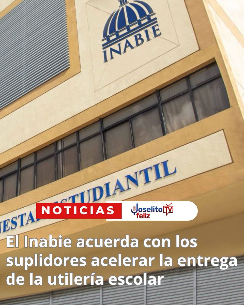 El <a href="/INABIERD/">Instituto Nacional de Bienestar Estudiantil</a> acuerda con los suplidores acelerar la entrega de la utilería escolar joselitotv.com.do/el-inabie-acue…