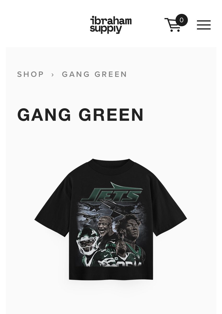 Mike Ringle (@mikeringle) on Twitter photo #NYJ fans, go grab this one-of-a-kind tee made from an original design by <a href="/joeibraham/">Joe Ibraham</a>! #JetUp
Even if you’re not a #Jets fan, there’s plenty more to choose from ➡️ joeibraham.com/shop/gang-green #NYJ fans, go grab this one-of-a-kind tee made from an original design by <a href="/joeibraham/">Joe Ibraham</a>! #JetUp
Even if you’re not a #Jets fan, there’s plenty more to choose from ➡️ joeibraham.com/shop/gang-green