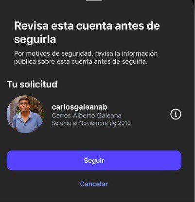Carlos Galeana (@carlosgaleanab) on Twitter photo ¿Alguien sabe cómo solucionar esto?
Toy harto de que Insta no me deje seguir cuentas nuevas y que también a algunas personas les salga ese mensaje de aviso pa cuando quieren seguirme jajaja. ¿Alguien sabe cómo solucionar esto?
Toy harto de que Insta no me deje seguir cuentas nuevas y que también a algunas personas les salga ese mensaje de aviso pa cuando quieren seguirme jajaja.