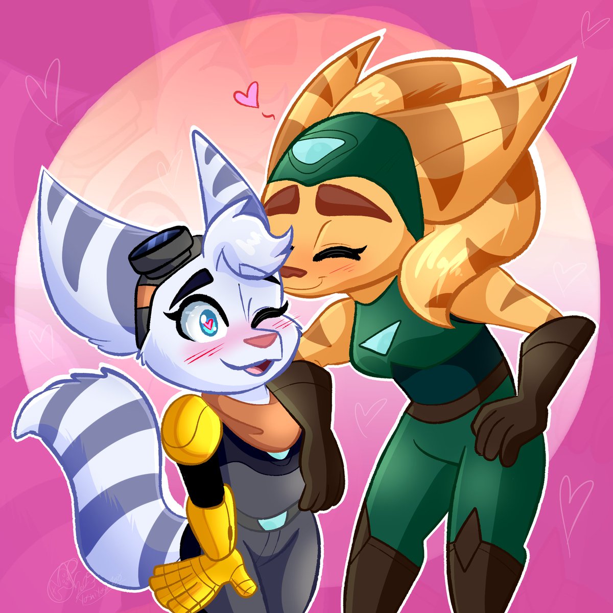 TheArtYoshi's tweet image. While I'm working on the next talchet art,

Here is some rivangela to fill in for a bit &amp;lt;3 hehe
#RatchetAndClank #Lombax #Rivet