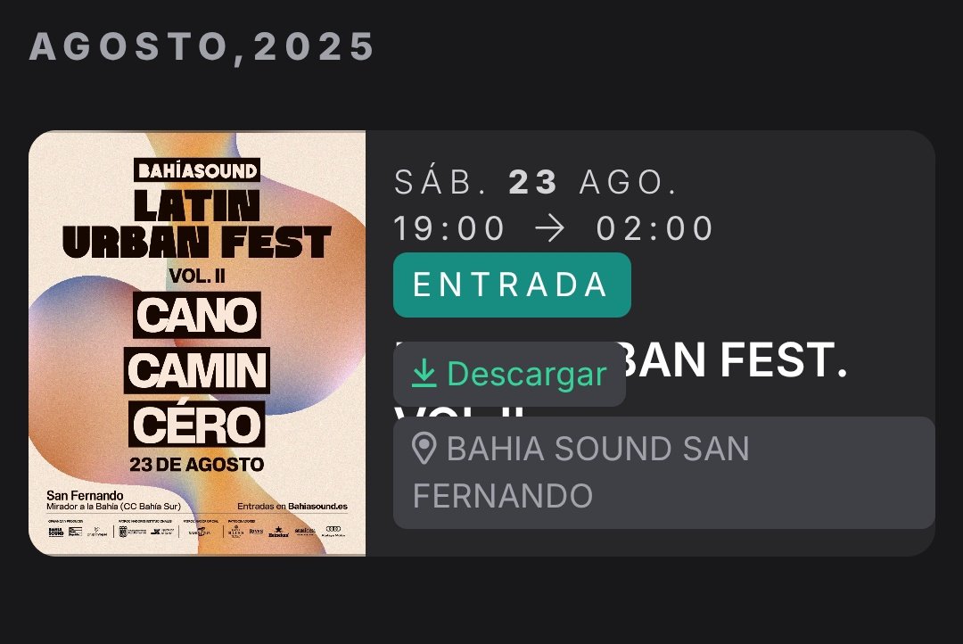 bobert042's tweet photo. Vendo entrada bahia sound 23 de agosto. #cano #camin #cero #bahiasound https://t.co/mMk63gYK6K