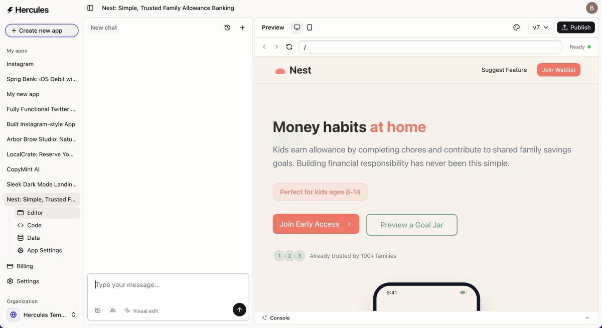 We've added a new sidebar to Hercules!

You can now quickly create new apps and switch between your existing apps from ~any~ page