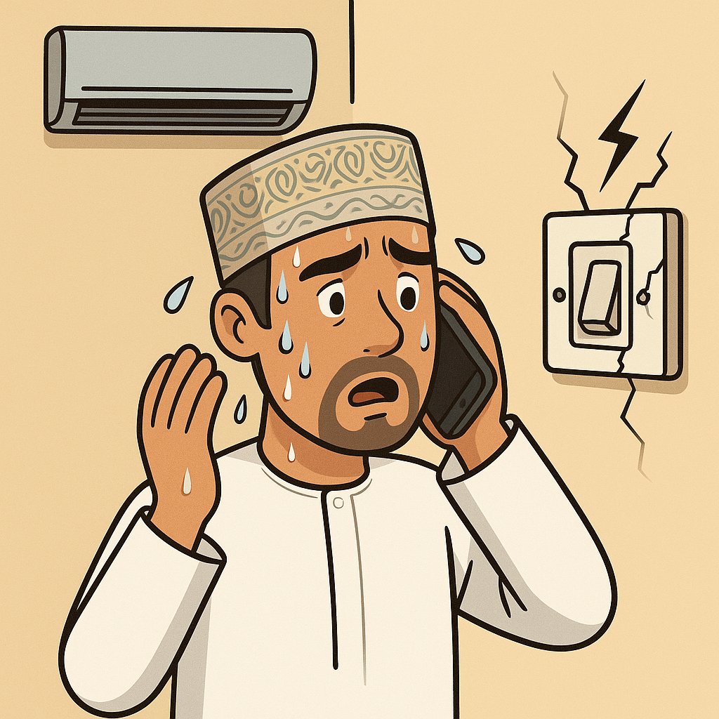 khalid0__0's tweet photo. 🔥تخيّل الجو حار جدًا، وفجأة يتلف مفتاح تشغيل المكيف (AC Switch)!
تحاول الاتصال بالكهربائي، لكنه لا يرد، وتبقى محتار بين النوم في الحر أو الانتظار.
لكي لا تعيش هذه التجربة الصعبة، تابع هذه السلسلة 👇التي سأشرح فيها خطوة بخطوة كيف تغيّر نقطة المكيف بنفسك وبطريقة آمنة. https://t.co/Q3zAicZo3N