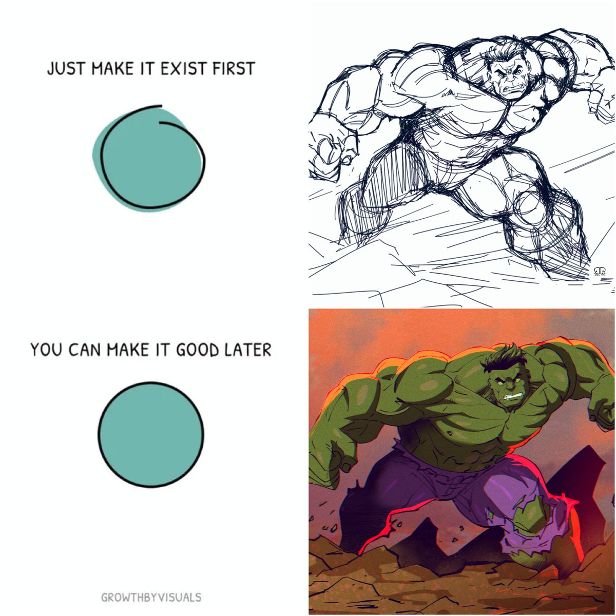 RayneRahman's tweet photo. Just make it exist first, you can make it good later.
#Hulk #RayneRahmanJr https://t.co/0gWTHyndxZ