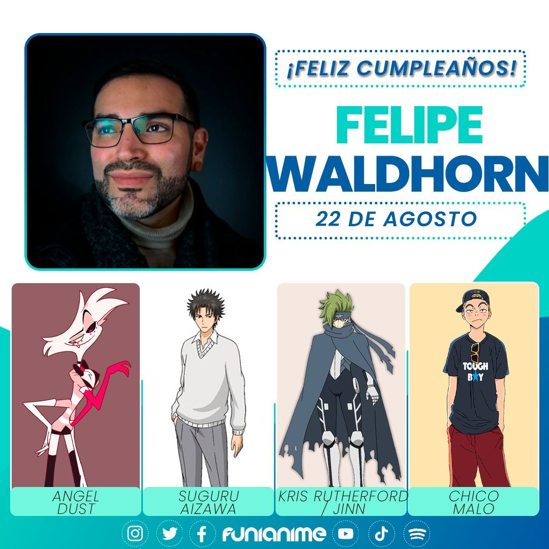 🎉🎂 El actor de doblaje Felipe Waldhorn 🇨🇱 está de cumpleaños. ¡Muchas felicidades! 🎂🎉 @felipewhmix