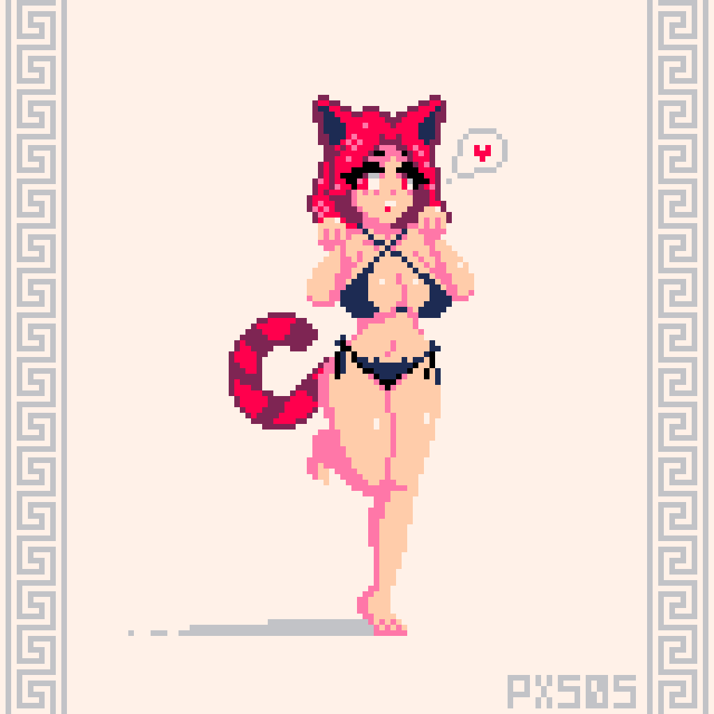 Meow meow 🐾 
Created with the PICO-8 palette.

#pixelart #pixelartist #catgirl