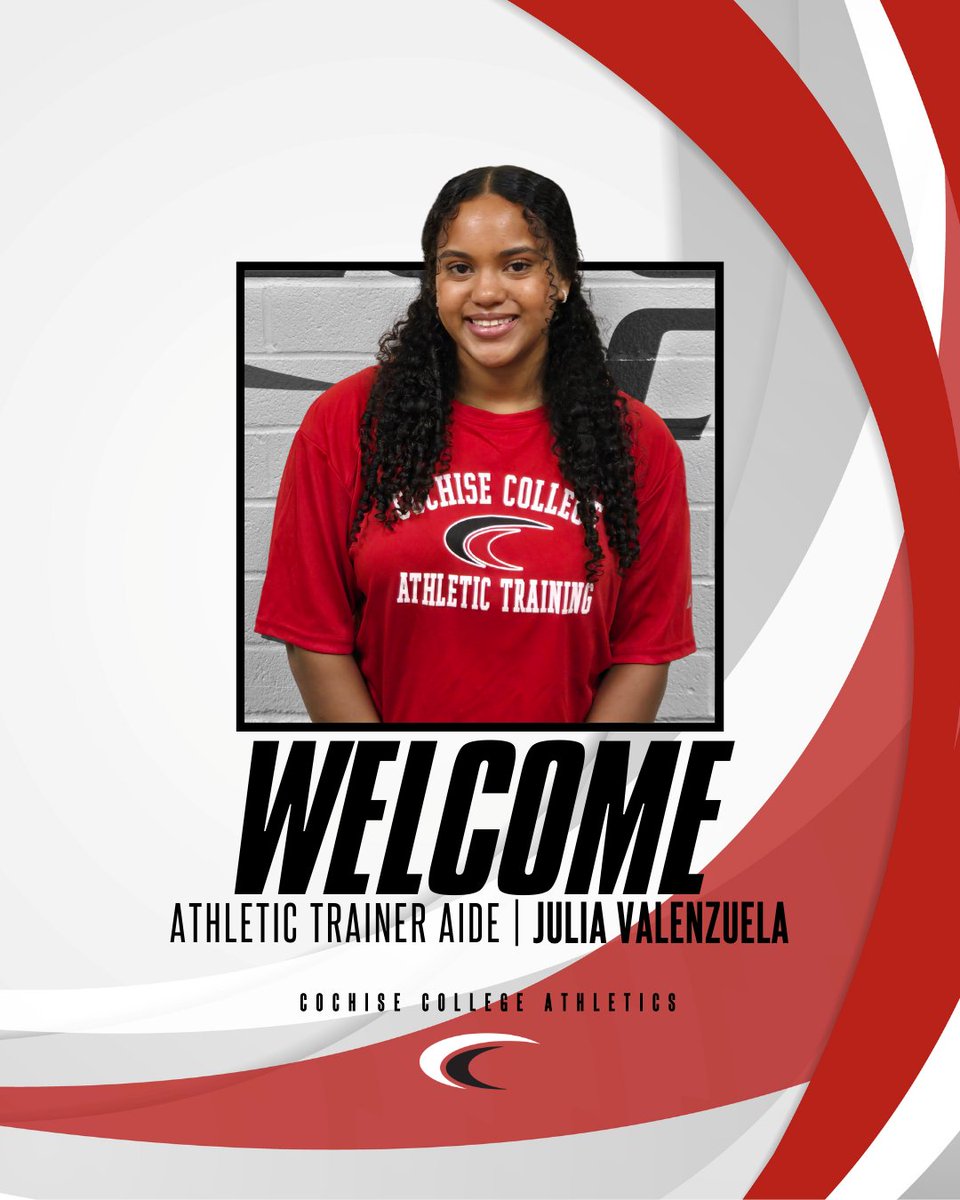 Please help us welcome our new Student Athletic Trainer Aide Julia Valenuela, to the staff..

Welcome, Julia, to Cochise Athletics!