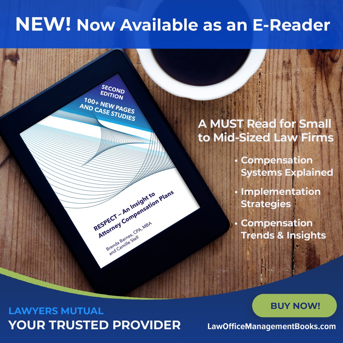Recently released!! The E-book version of RESPECT - An Insight To Attorney Compensation Plans, co-authored by Camille Stell,  LM  Vice President of Risk and Practice Management. 
ow.ly/5s3X50VS4Vh

A MUST read for small to mid-sized law firms: Upgrade Your Firm Now.