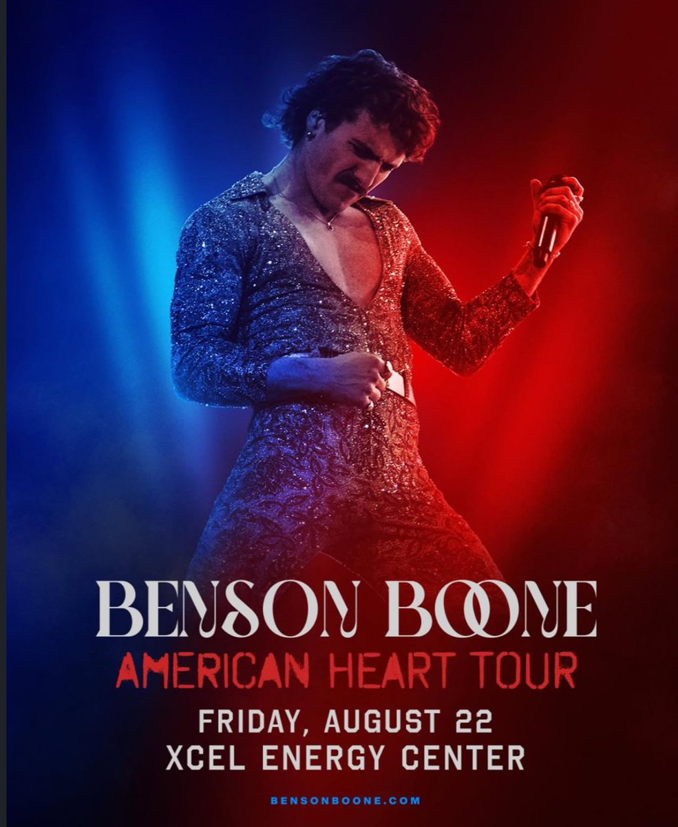 BensonBooneESP's tweet image. HOY comienza el “American Heart World Tour” de Benson Boone !

🏟️ Saint Paul, Minnesota (Xcel Energy Center)
👥 +20.000 personas (SOLD OUT)

Será su primer concierto de la gira de arenas ❤️‍🔥
#AmericanHeartTourStPaul