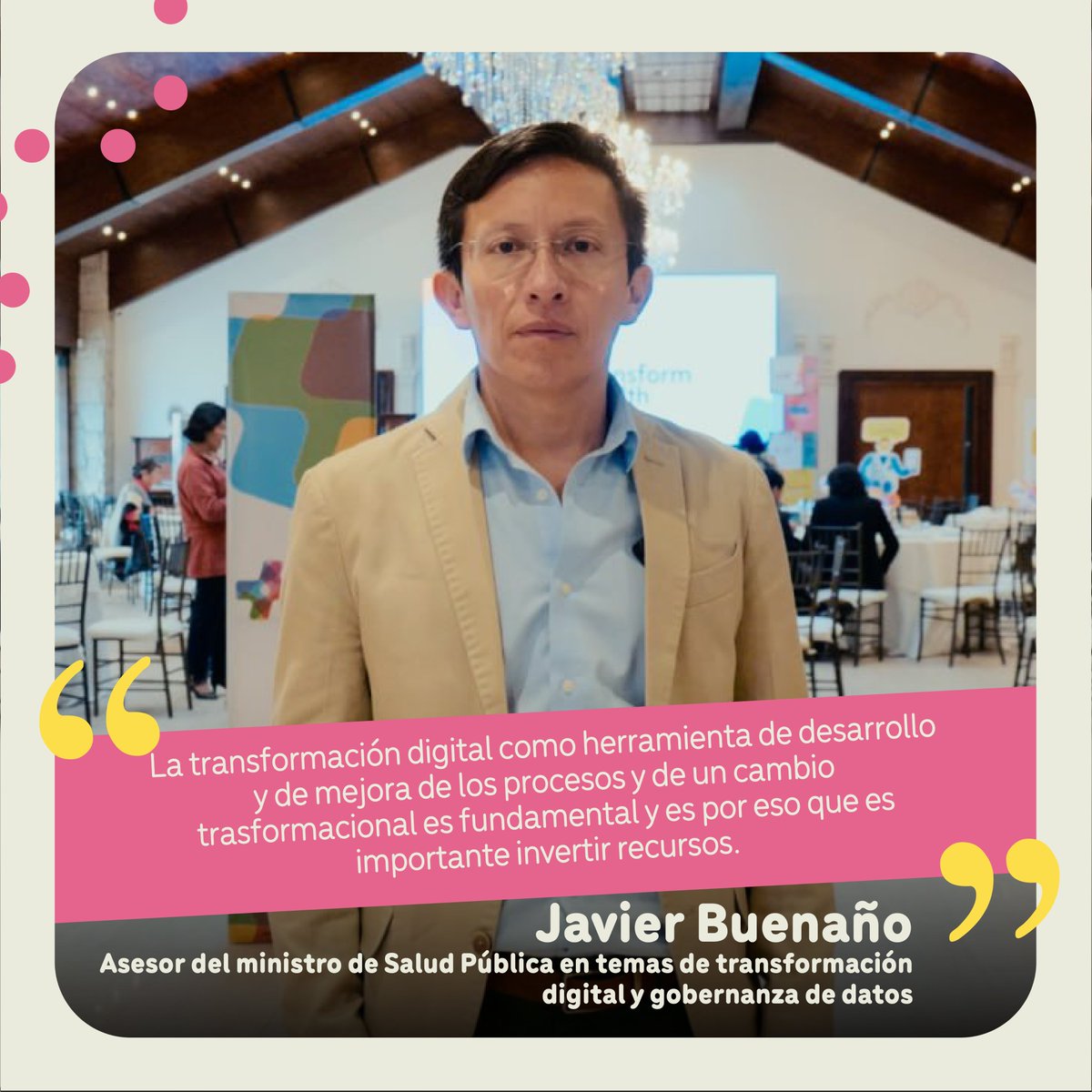 🙌Javier Buenaño, asesor del Ministro de Salud Pública en transformación digital y gobernanza de datos, destaca que contar con una ley en esta materia es esencial para impulsar desde pequeñas aplicaciones hasta sistemas nacionales de salud✍🏻.
#TransformHealth #GobernanzaDeDatos