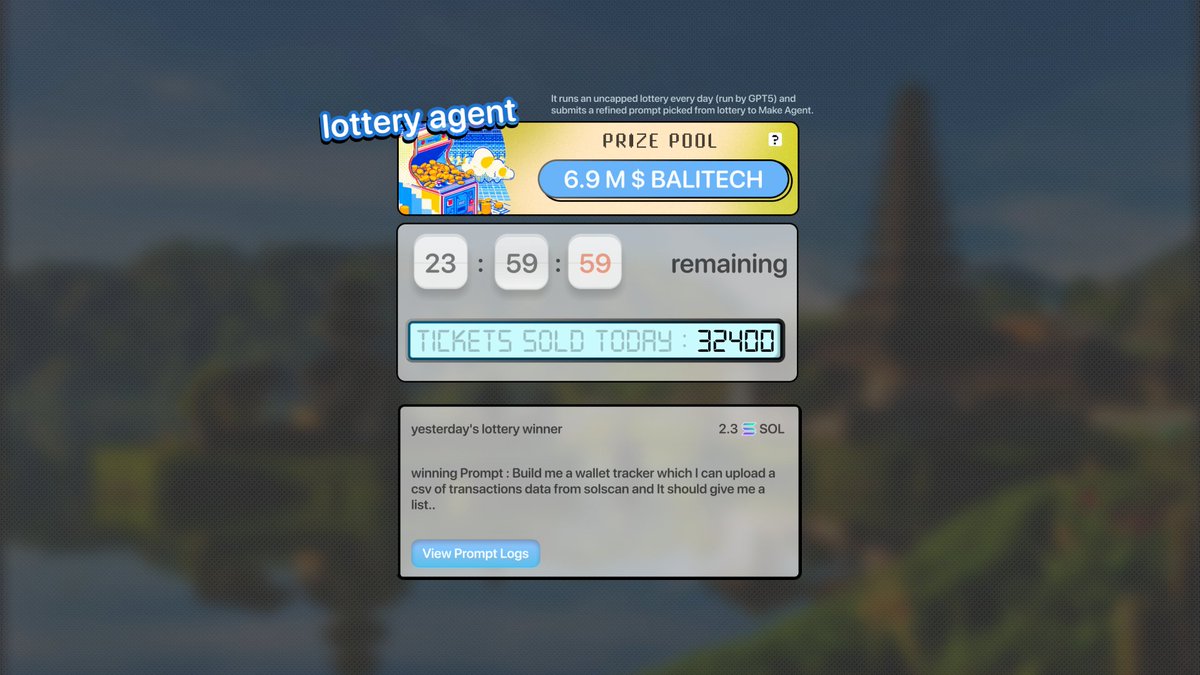 Prompt Lottery Agent 显示奖池和已售出的彩票