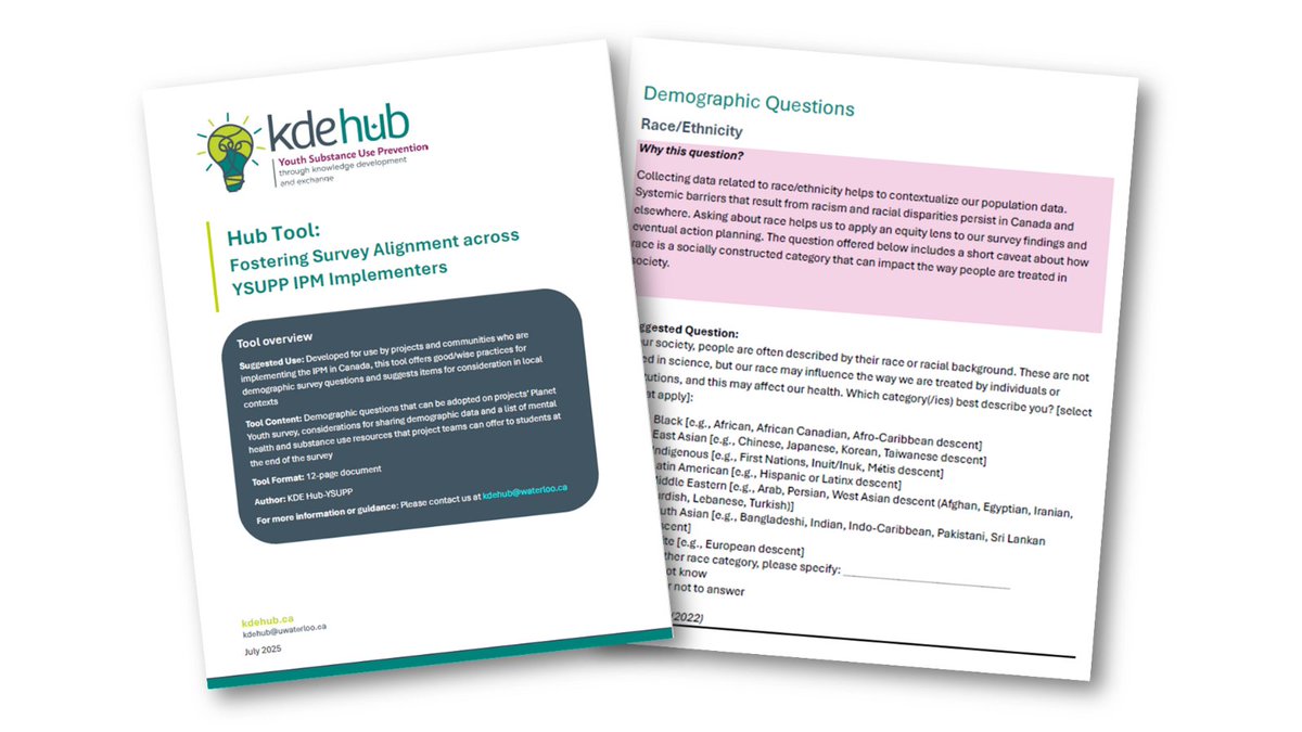 New KDE Hub tool💡

Our Survey Alignment Tool helps foster a health equity approach by offering inclusive demographic survey questions for use across IPM implementation sites in Canada.

Explore the tool here:  kdehub.ca/hub-tool-foste…