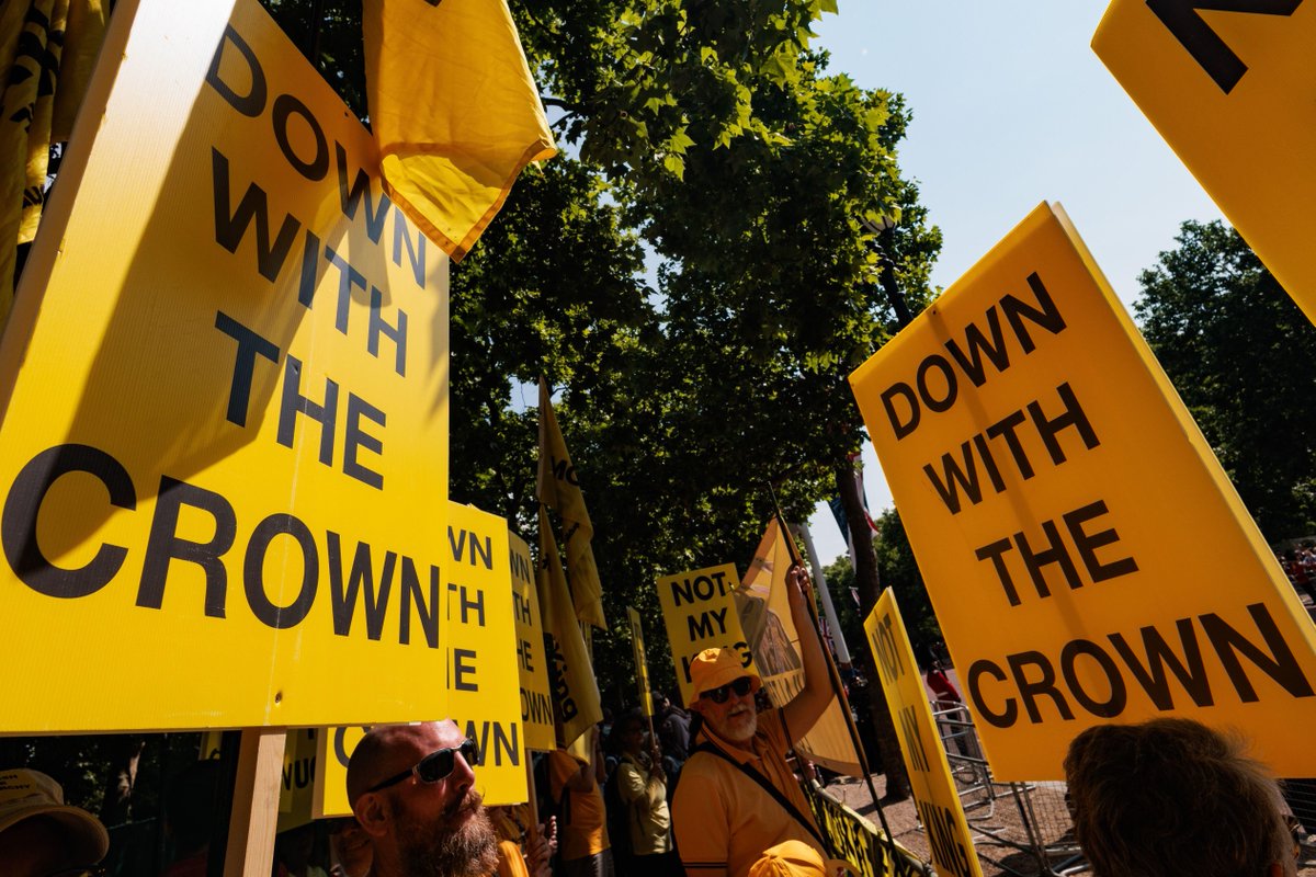 Down with the crown - we want a choice, not Charles. #NotMyKing #AbolishTheMonarchy #DownWithTheCrown