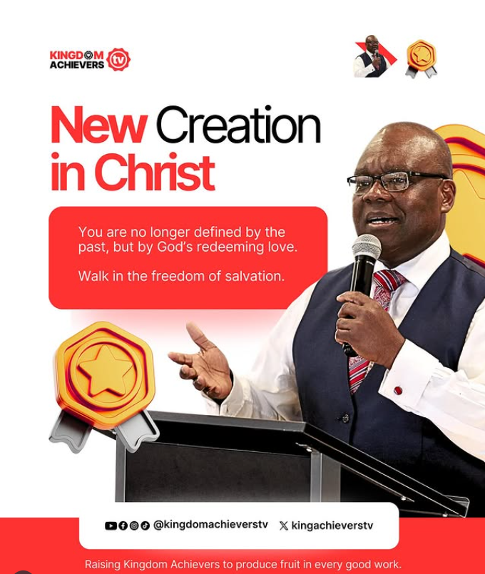 In Christ, we are not defined by our past, but by His redeeming love.

A Kingdom Achiever is one who has embraced salvation, and walks as a new creation. <a href="/KingAchieversTV/">Kingdom Achievers TV</a> 

Your story is no longer about defeat, it’s about victory through Him.

📷 What does “new creation” mean to