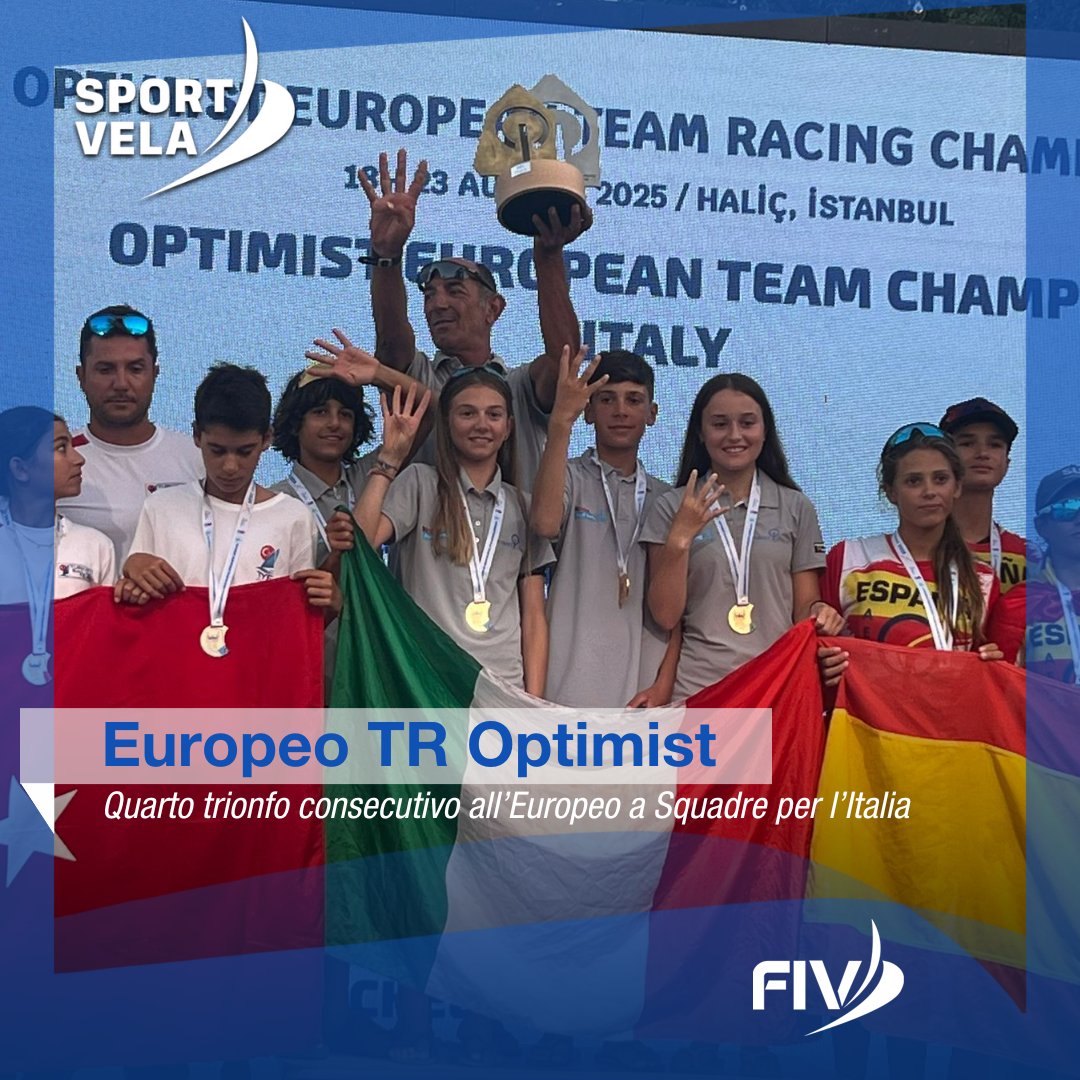 Successo per la formazione azzurra all’Europeo a Squadre Optimist nelle acque della Turchia! ⛵

Quarto oro consecutivo, settimo negli ultimi otto anni 🇮🇹

🔗 bit.ly/optimist-250822

#SportVela | #AmaLaVela