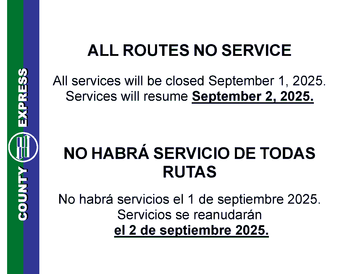 No Service 11/1/25. More Details at app.simplifytransit.com/alerts/sanbeni…