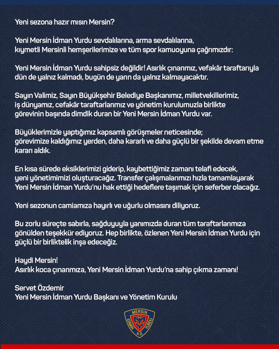 yenimiy_resmi's tweet photo. 📢 Kulübümüzden Açıklama https://t.co/g1654s7tUY