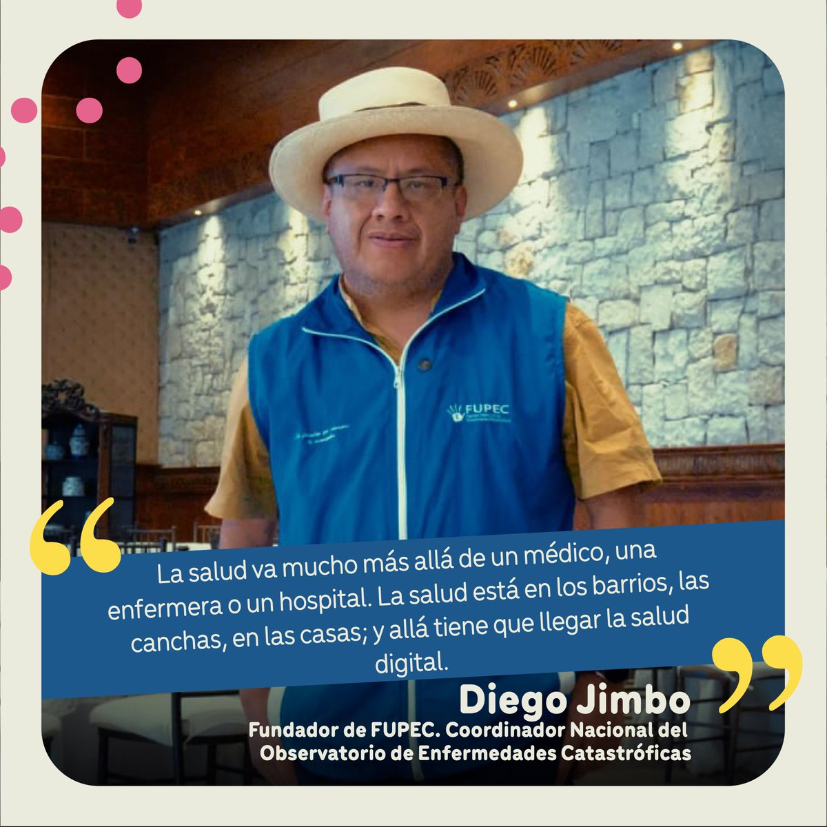 Diego Jimbo, fundador de FUPEC, nos recuerda que la salud digital no pertenece solo a una institución: Debe estar presente donde están las personas y en donde desarrollan sus vidas🤍 .
📣 Entérate de más escuchando sus testimonio.

#TransformHealthEc #FUPEC #DatosEnSalud