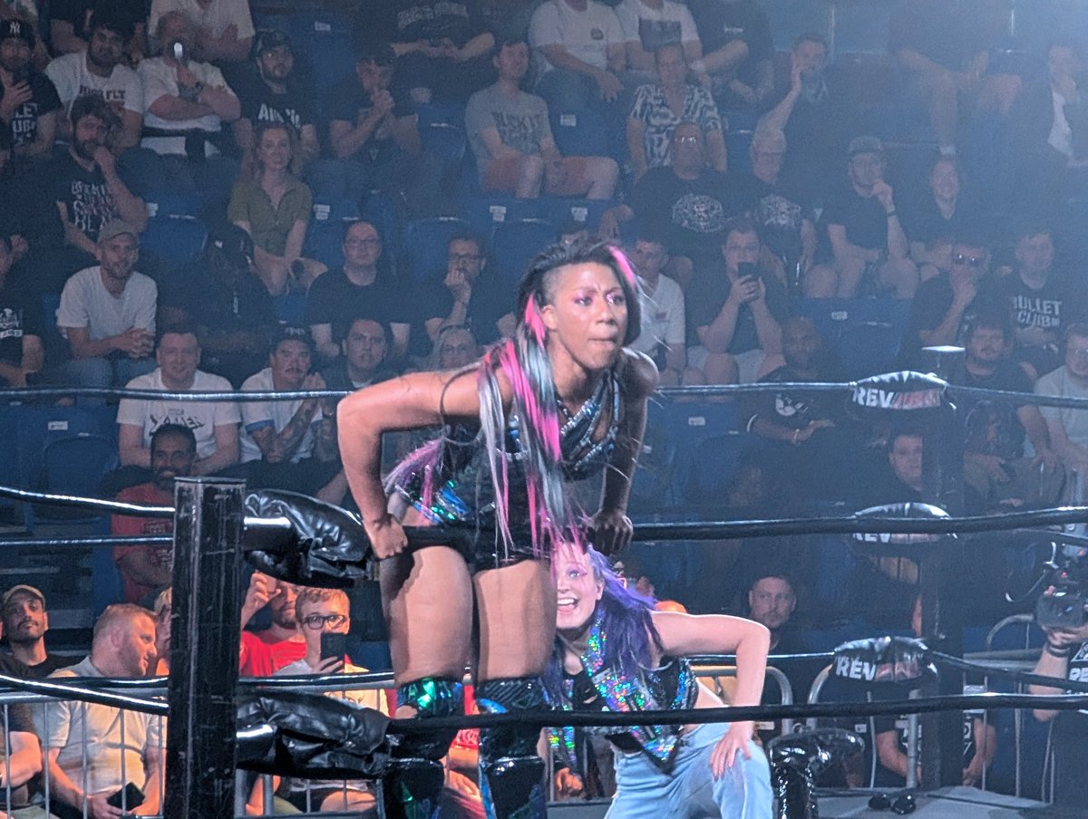 Phil Jones (@philjones77) on Twitter photo <a href="/RevProUK/">Revolution Pro</a> Athena and Billie Starks continue to brutalise Blaze post-match but Mina Shirakawa makes the save! <a href="/RevProUK/">Revolution Pro</a> Athena and Billie Starks continue to brutalise Blaze post-match but Mina Shirakawa makes the save!
