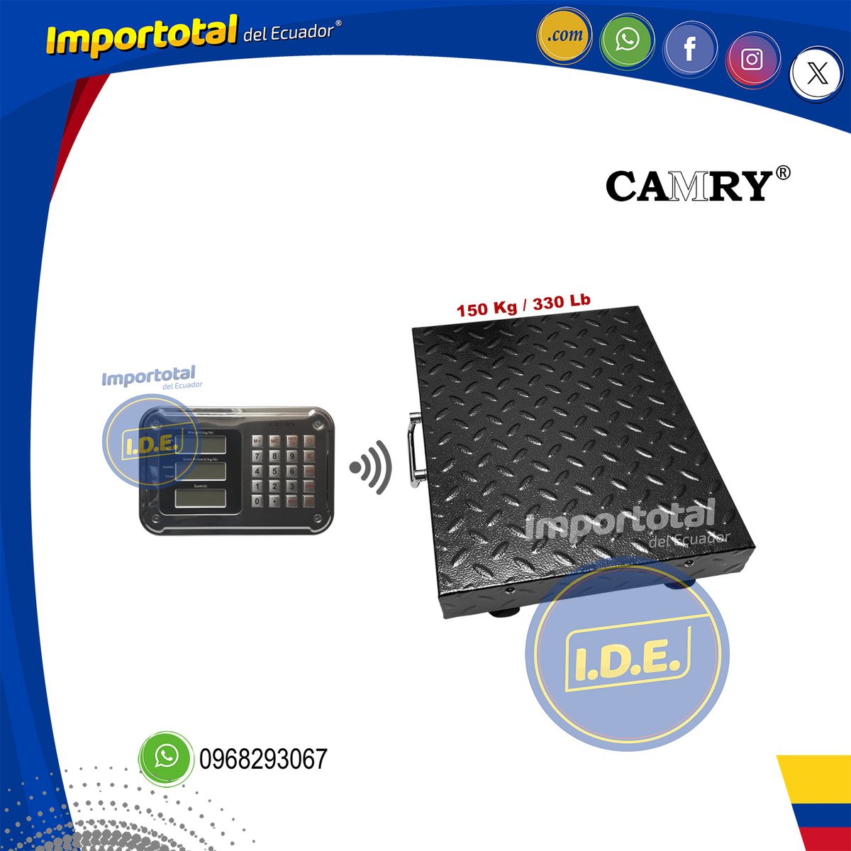 importotalec's tweet photo. 🔴 Balanza De Plataforma Inalámbrica Y Recargable 150 Kg / 330 Lb Con Divisiones De 0,05 Kg / 0,10 Lb Marca Camry Original* 

ATENCIÓN ⛔ producto sujeto a disponibilidad pregunte por favor por stock / existencias ⛔ https://t.co/cpoPxSvOkw