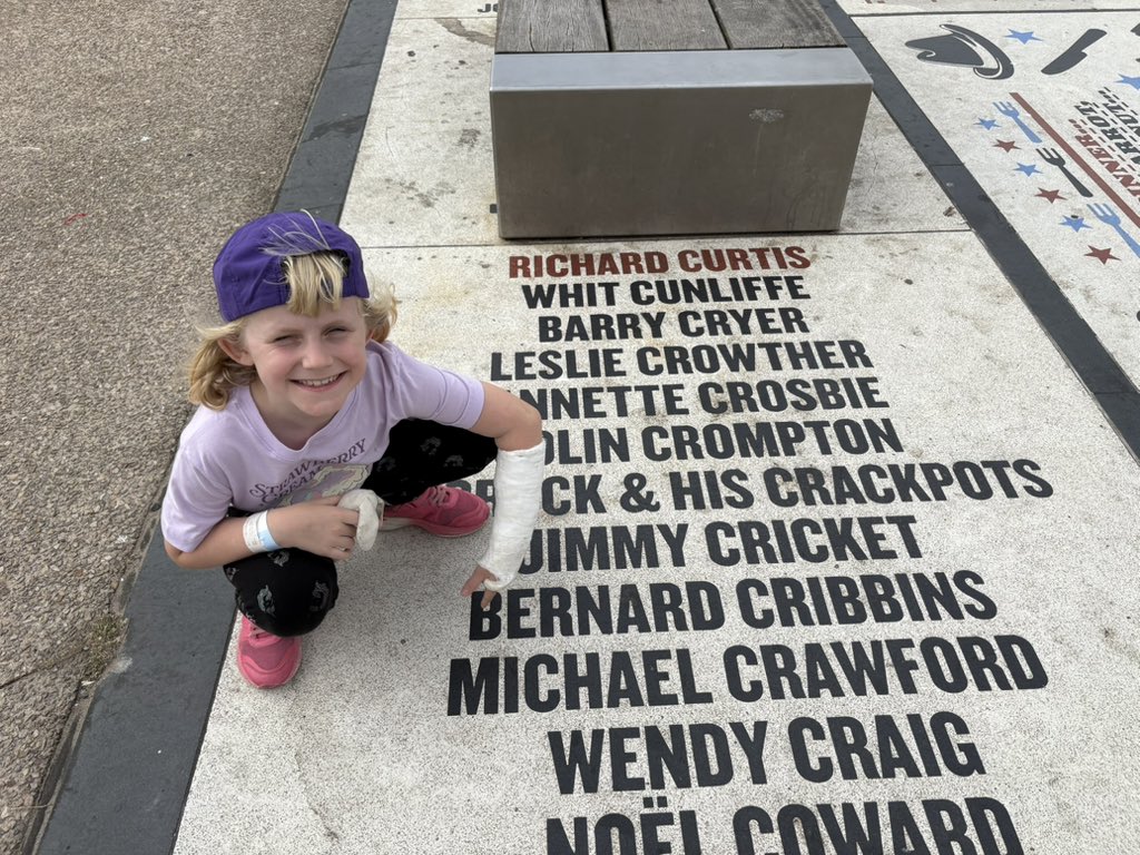 LittleWhoGirl's tweet photo. Great fun spotting some Doctor Who names on the Comedy Carpet at Blackpool today!
#DoctorWho #ComedyCarpet https://t.co/Ze8bOLRz17