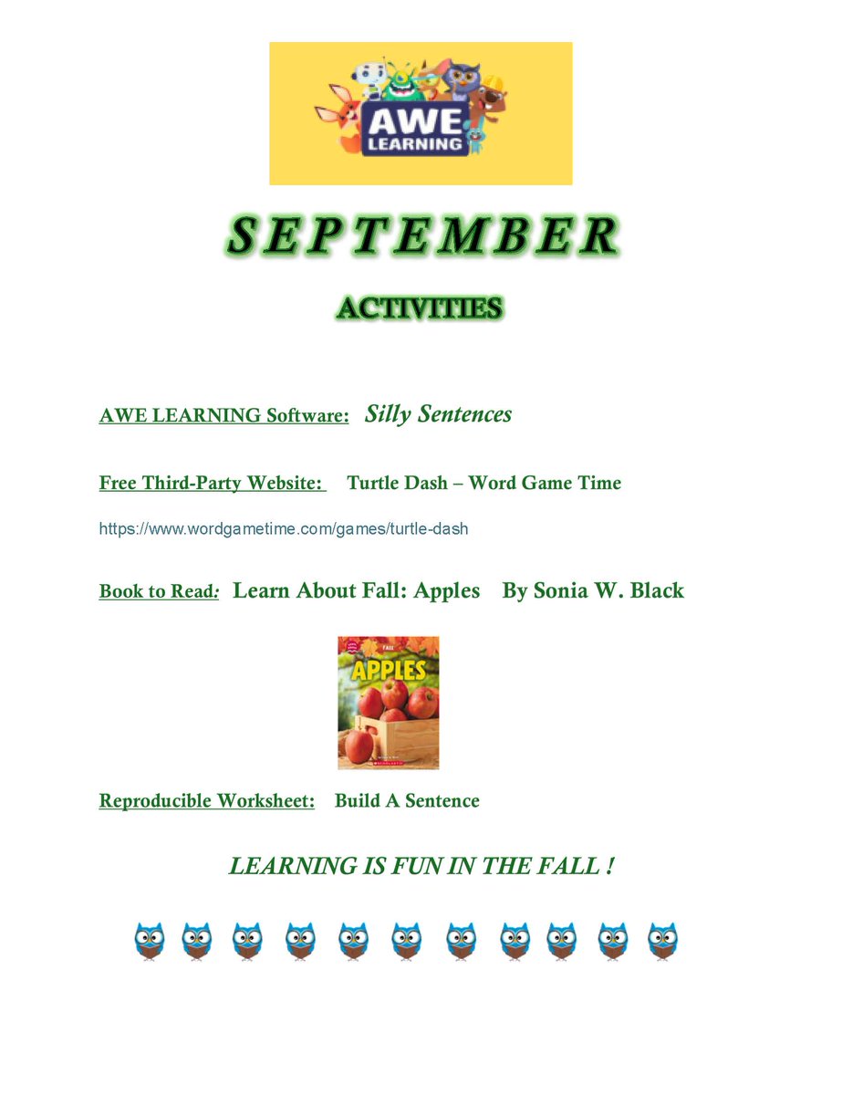 AWElearning's tweet image. 📚 Boost literacy this September with fun, kid-approved activities! 🐢✨ #AweLearning #LiteracyFun #EarlyLearning #earlychildhoodeducation
bit.ly/47h6jZx click here