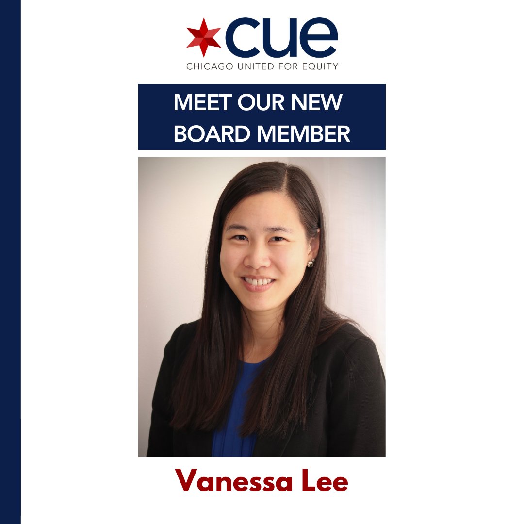 Meet our newest Board member Vanessa Lee! She has been a part of the CUEmmunity for years and we are excited to now have her on our board. Vanessa was a 2018 CUE Fellow and a 2020, 2021 Senior Fellow. Learn more about Vanessa at chicagounitedforequity.org/about. #CUEChicago