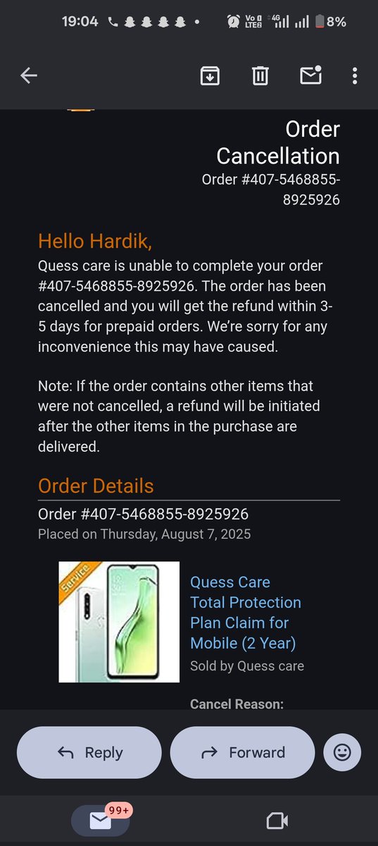 HardikBhoir2's tweet photo. I contacted Amazon support. They said the plan was cancelled and I’d get a refund of ₹3749 in 5 days. I trusted them. But the refund never came. #RefundScam #AmazonSupportFail https://t.co/tRuOeVjcQC