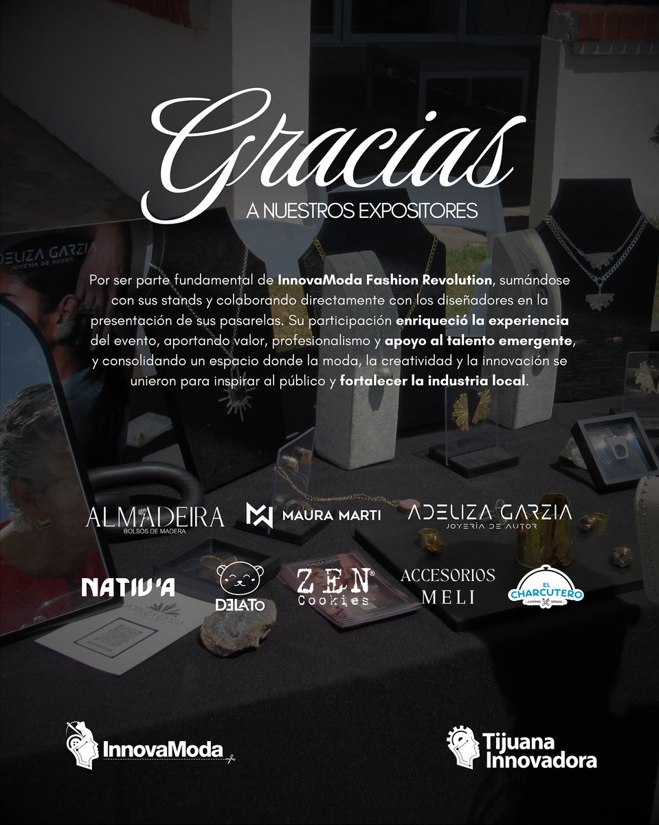TjInnovadora's tweet image. Gracias a nuestros expositores por ser parte esencial de #InnovaModa2025 Fashion Revolution

Sus propuestas, colaboraciones y presencia en el evento, enriquecieron la experiencia del público y de los diseñadores, creando un espacio único de creatividad, industria y comunidad🌊✨