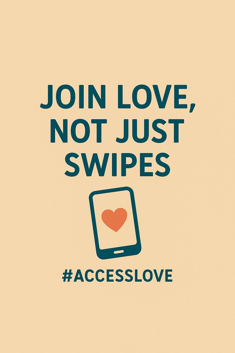 AccessLoveApp's tweet image. Weekend plans? Skip the small talk, find the real thing. 💕 Join the AccessLove beta and be part of building something better.

#AccessLove #BetaTestLove #InclusiveDating #DisabilityCommunity #AccessibleLove #HonestDating #FindYourMatch #LoveWithoutLimits #WeekendVibes