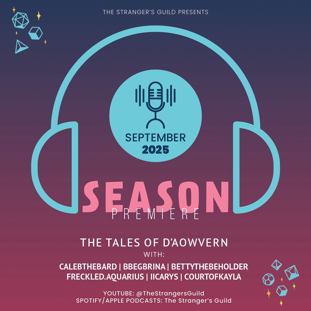🗣️ THE TALES OF D’AOWVERN ARE BACK!

Season 2 will be dropping on SEPTEMBER 6th at 3pm EST, with new episodes every other Saturday!

You can catch up on all of Season 1 now on our YouTube, Spotify and Apple Podcast!

#dnd #dndpodcast #podcast #ttrpg #ttrpgs #dnd5e #tod