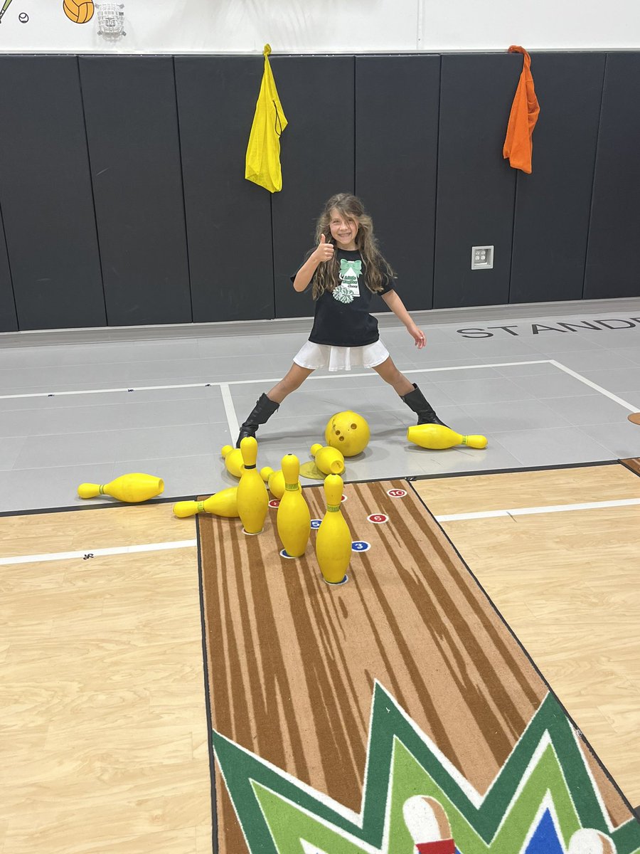 HallElemPE's tweet photo. Using our math brains in PE today with Bowling for Dollars!!! So much fun! @PISDHallElem https://t.co/eJL9NCt29t